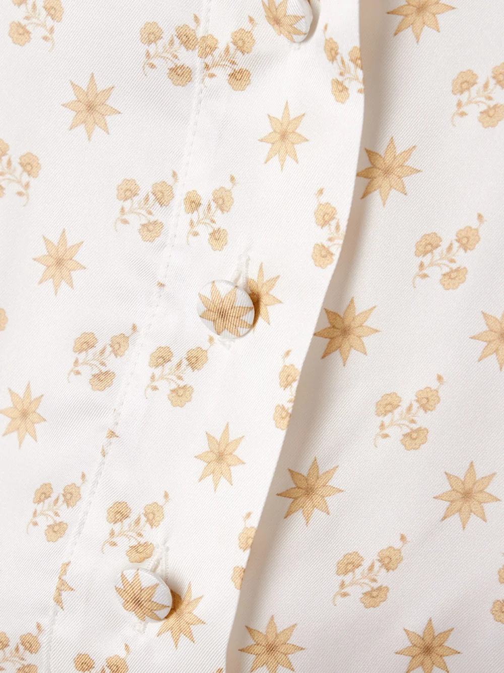 Close-up detail of the Liberowe Josette Floral-print Twill Shirt