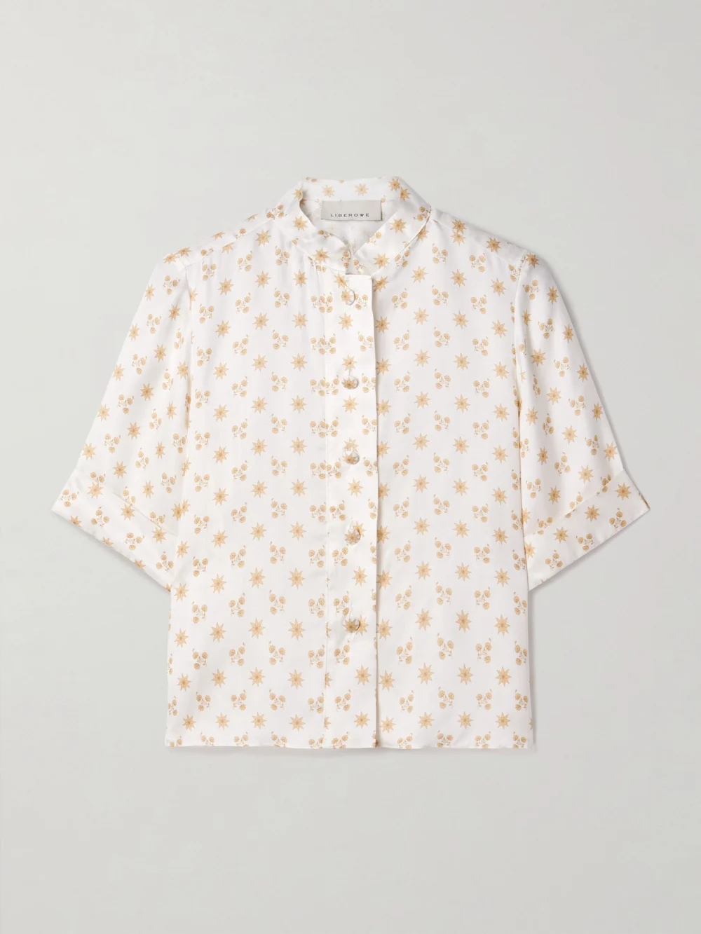 Liberowe Josette Floral-print Twill Shirt in white