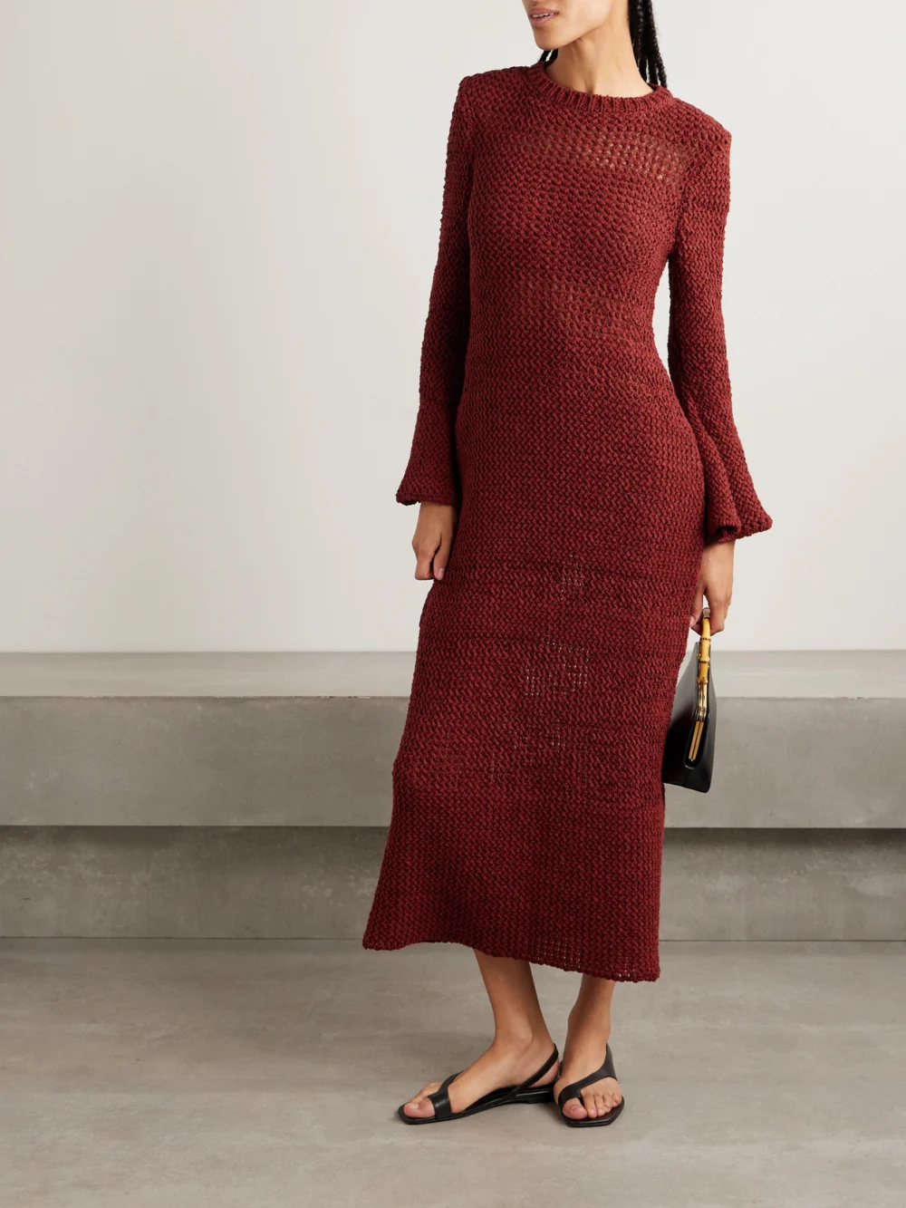 Liberowe Open-knit Organic Cotton-blend Midi Dress, worn by a model
