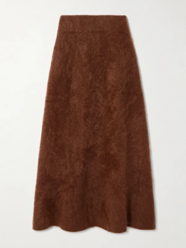 Lisa Yang Asta Brushed-cashmere Midi Skirt