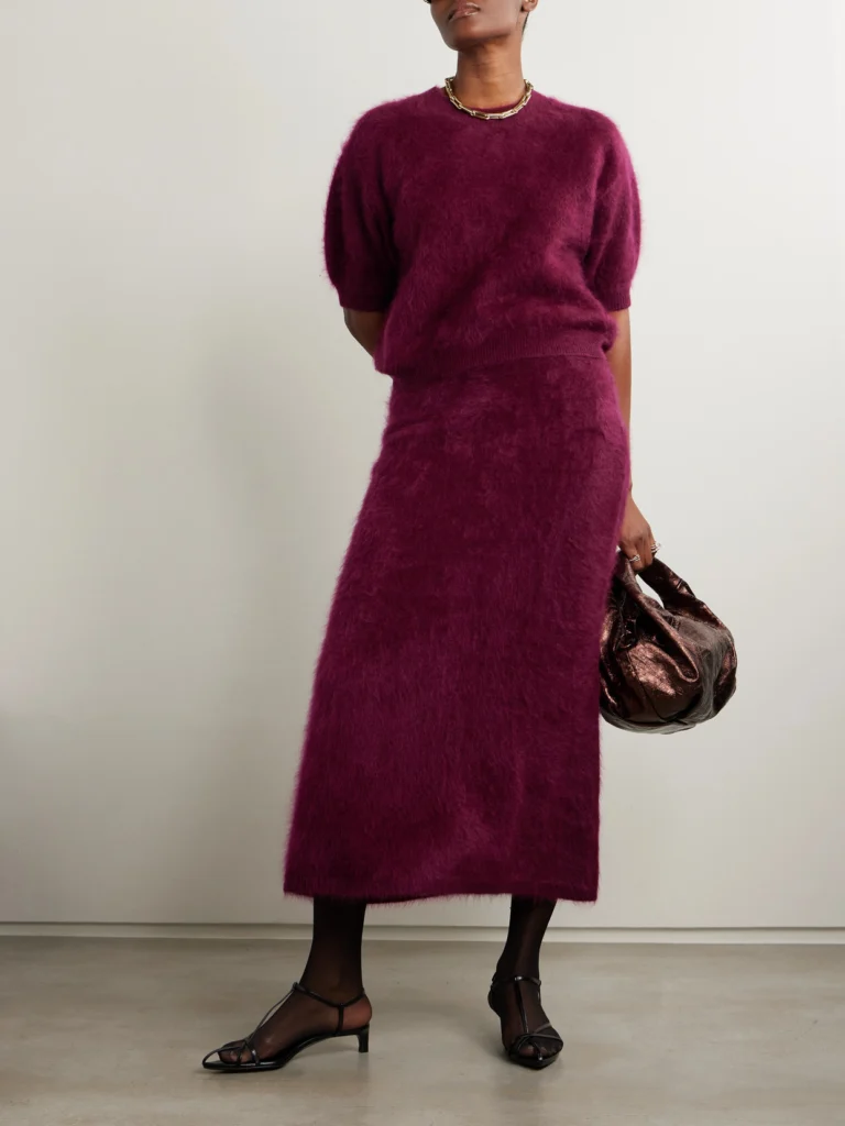 Lisa Yang Asta Brushed-cashmere Midi Skirt