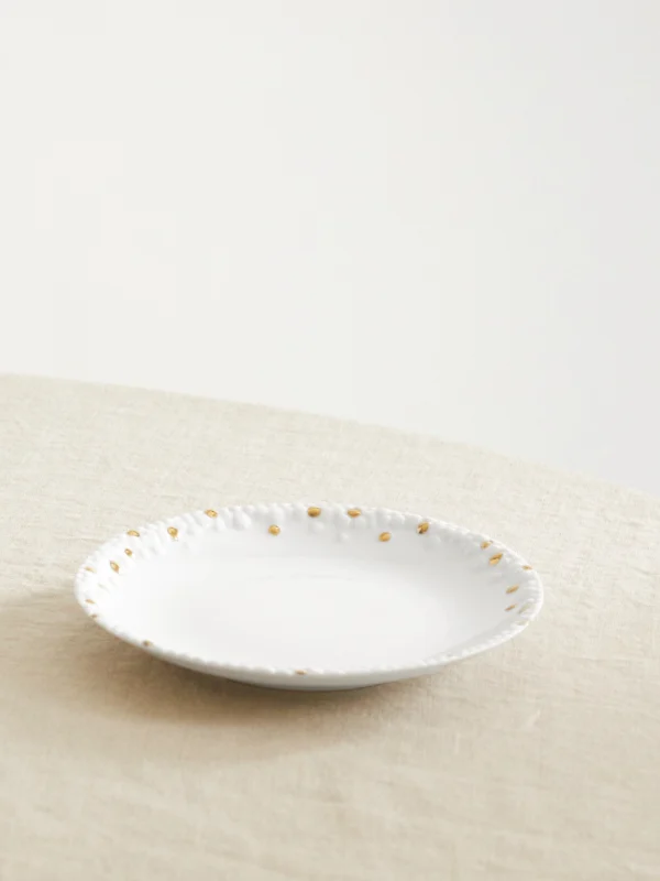 L'Objet + Haas Brothers Mojave 17cm Gold-plated Porcelain Plate