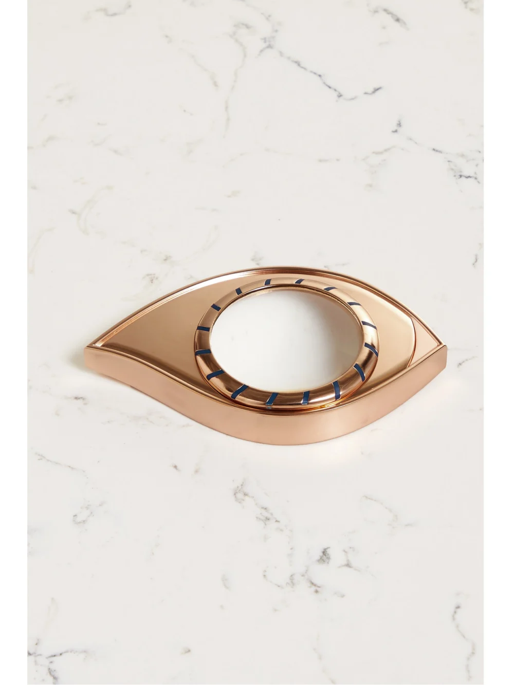 Back view of the L'Objet + Lito 13cm Gold-plated Brass and Resin Magnifying Glass