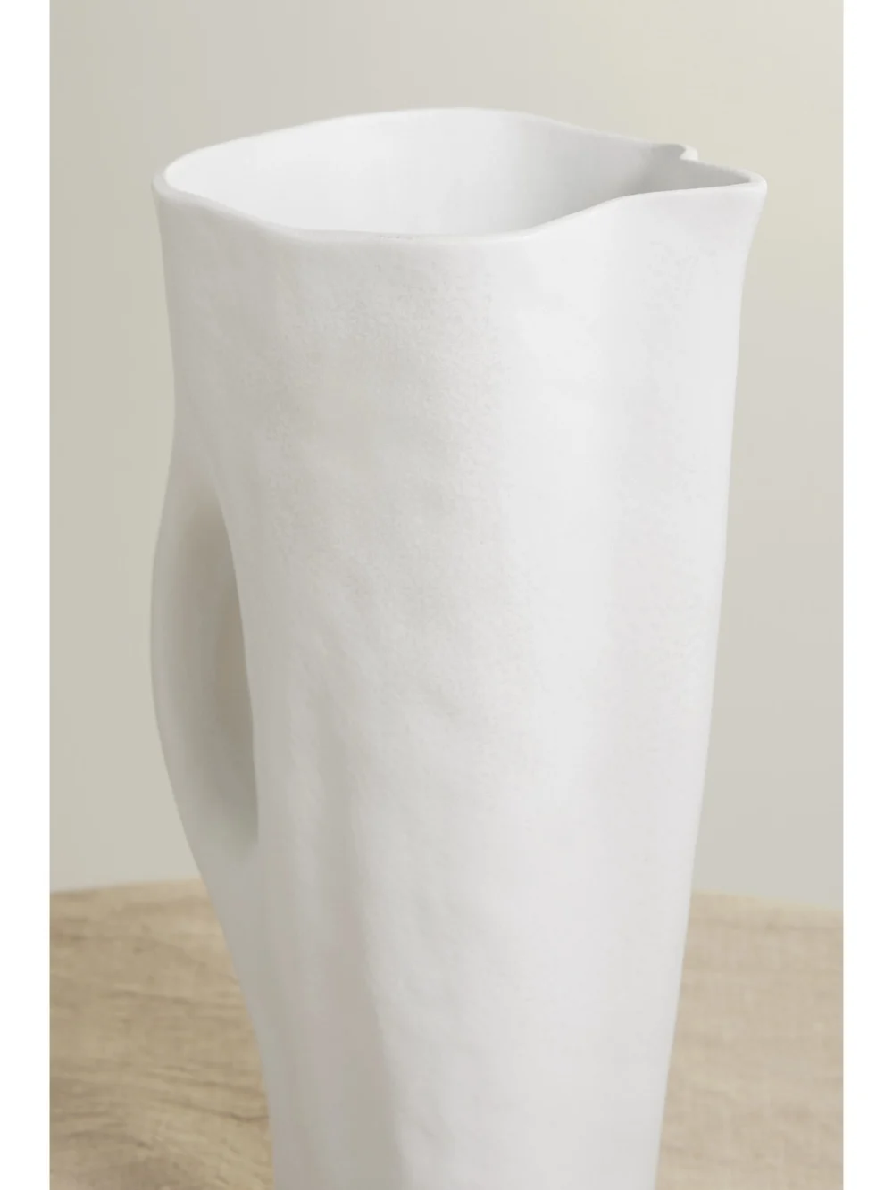 Close-up detail of the L'Objet Timna 30cm Porcelain Pitcher