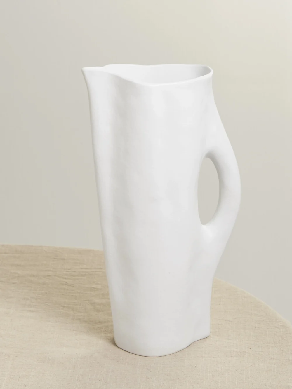 L'Objet Timna 30cm Porcelain Pitcher in white