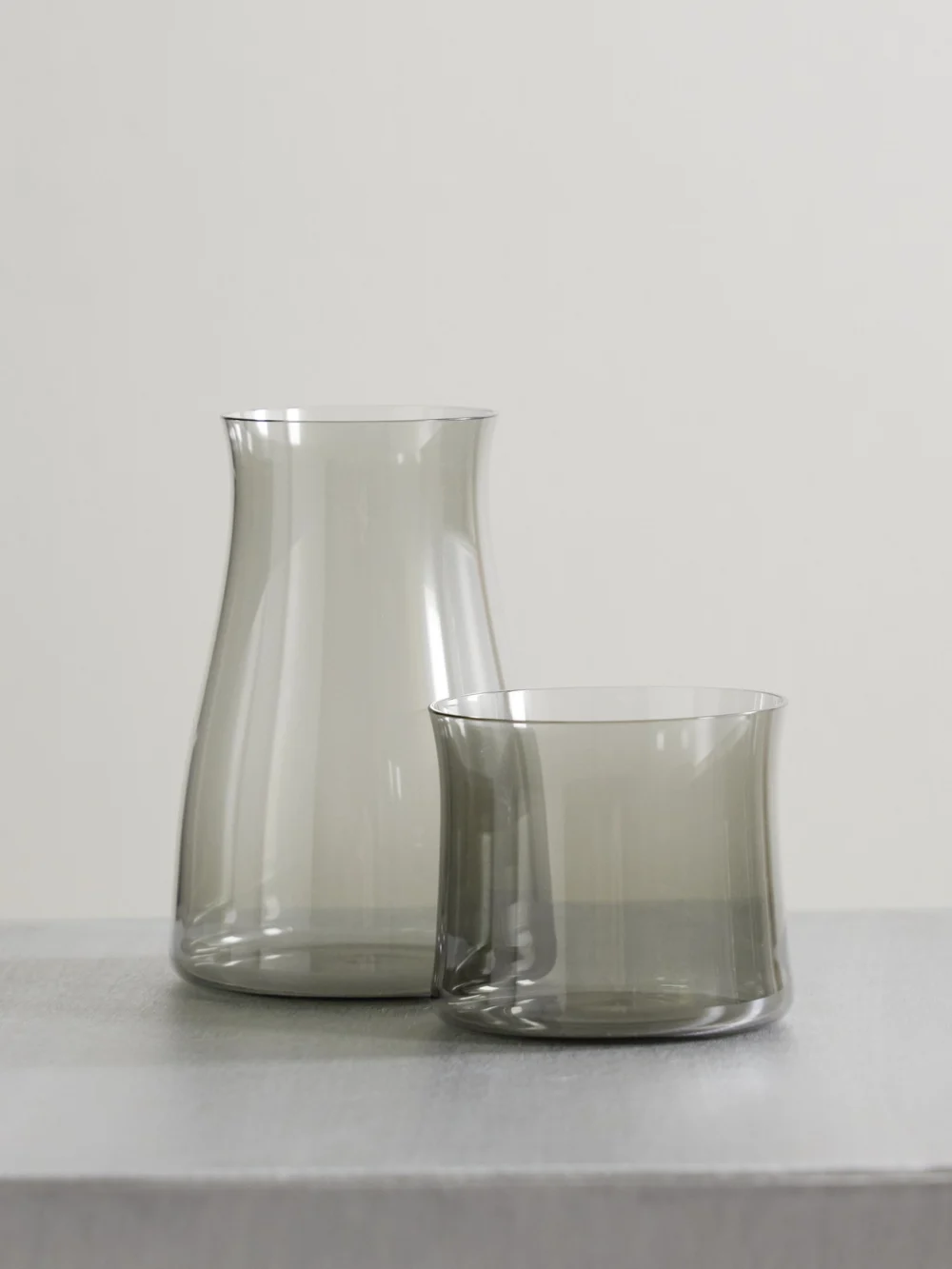 Lobmeyr Night Crystal Glass Decanter and Tumbler Set in gray
