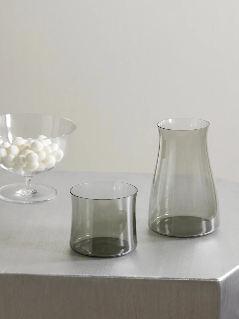 Lobmeyr Night Crystal Glass Decanter and Tumbler Set, styled view