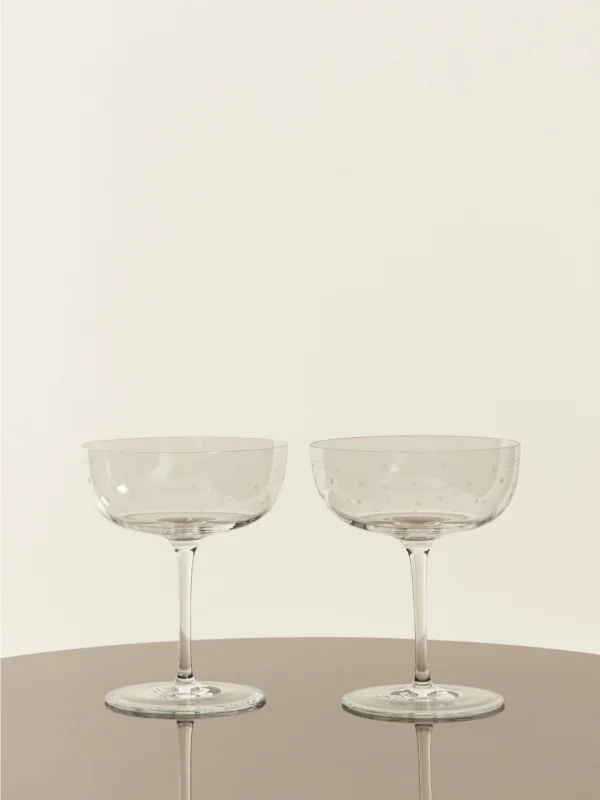 Lobmeyr Rothschild Stars Set of Two Crystal Champagne Cup
