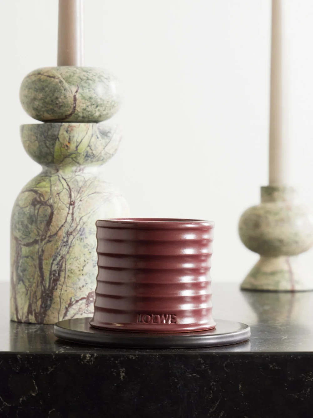 Loewe Perfumes Beetroot Small Scented Candle, 170g, styled view
