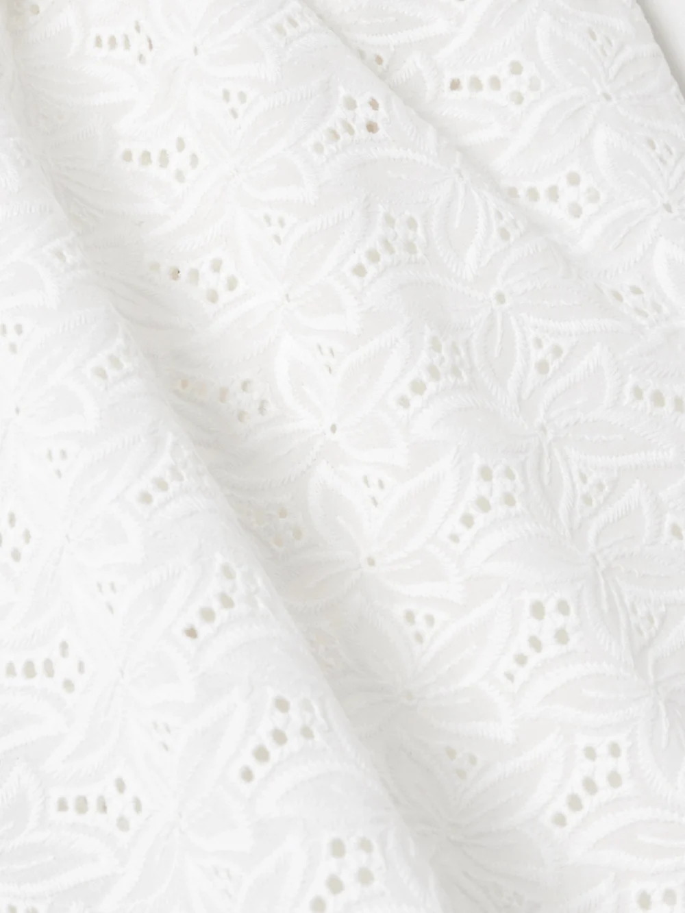 Close-up detail of the Loretta Caponi Marissa Broderie Anglaise Cotton Shorts