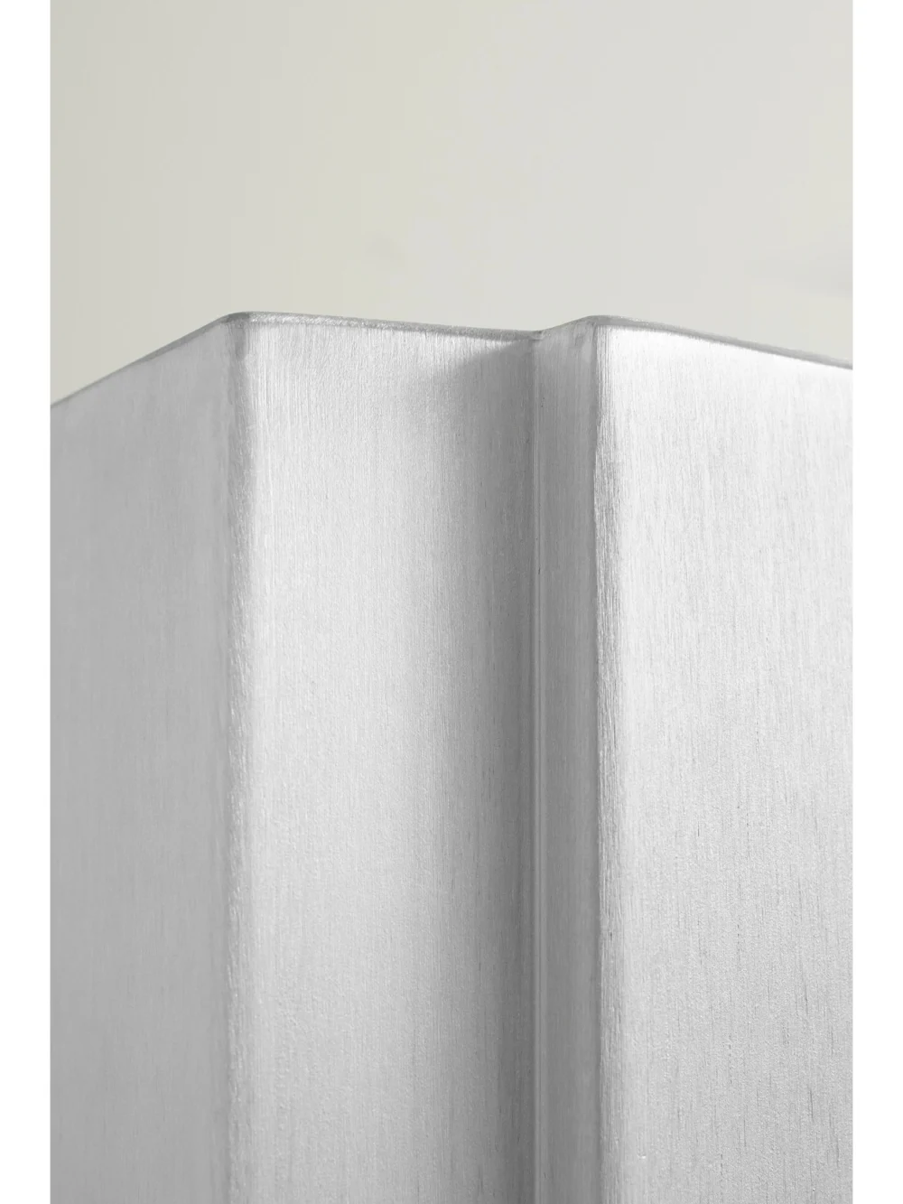 Close-up detail of the Louise Roe Funki Small Brushed Aluminium Pot
