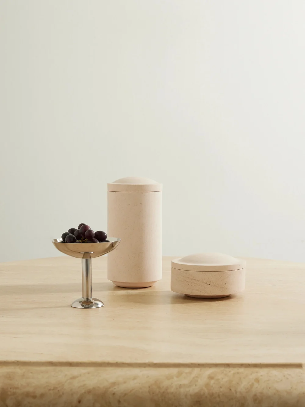 Louise Roe Gallery Object 03 Limestone Jar, styled view