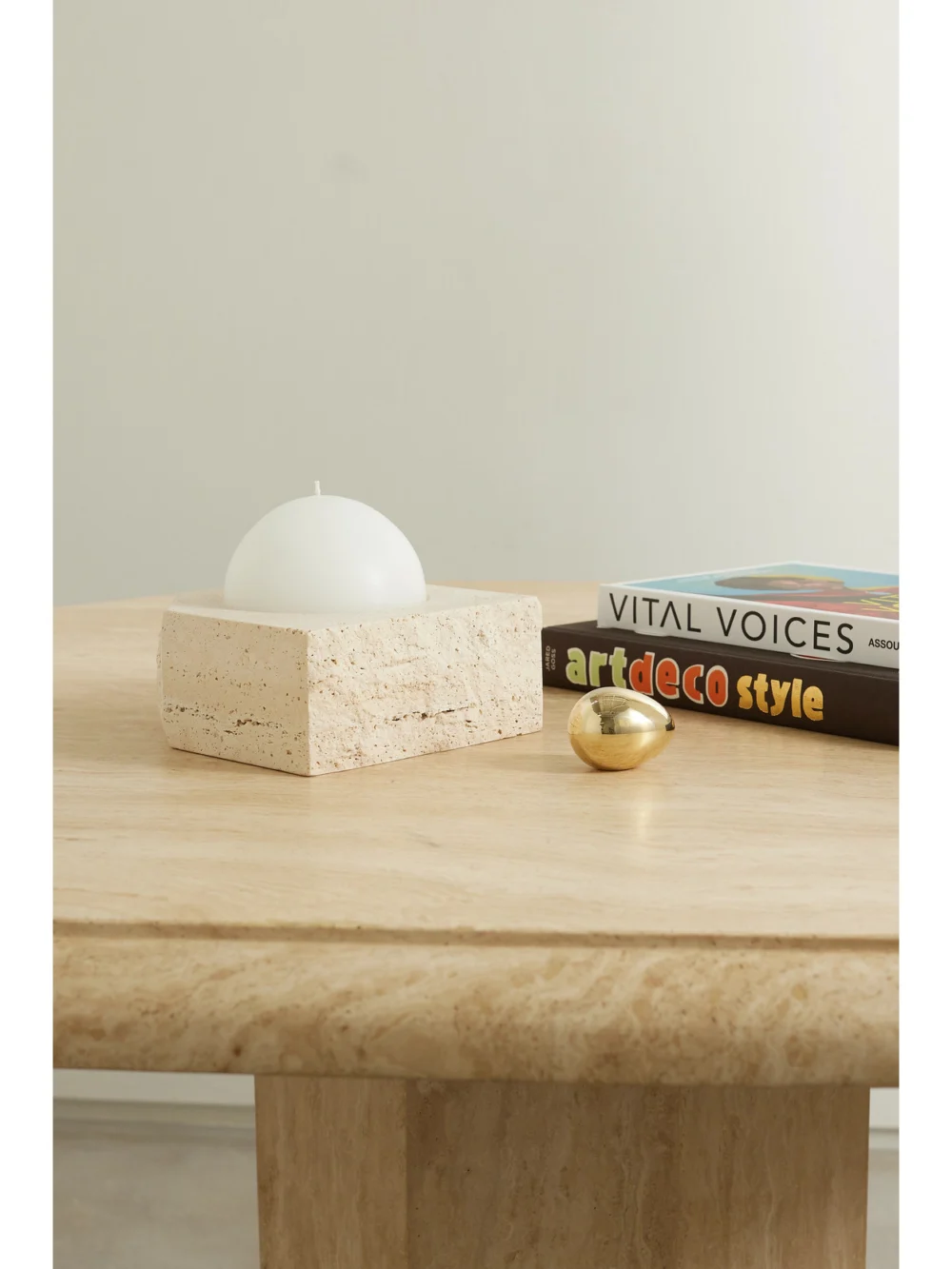 Louise Roe Gallery Object Stone Candle Holder, styled view
