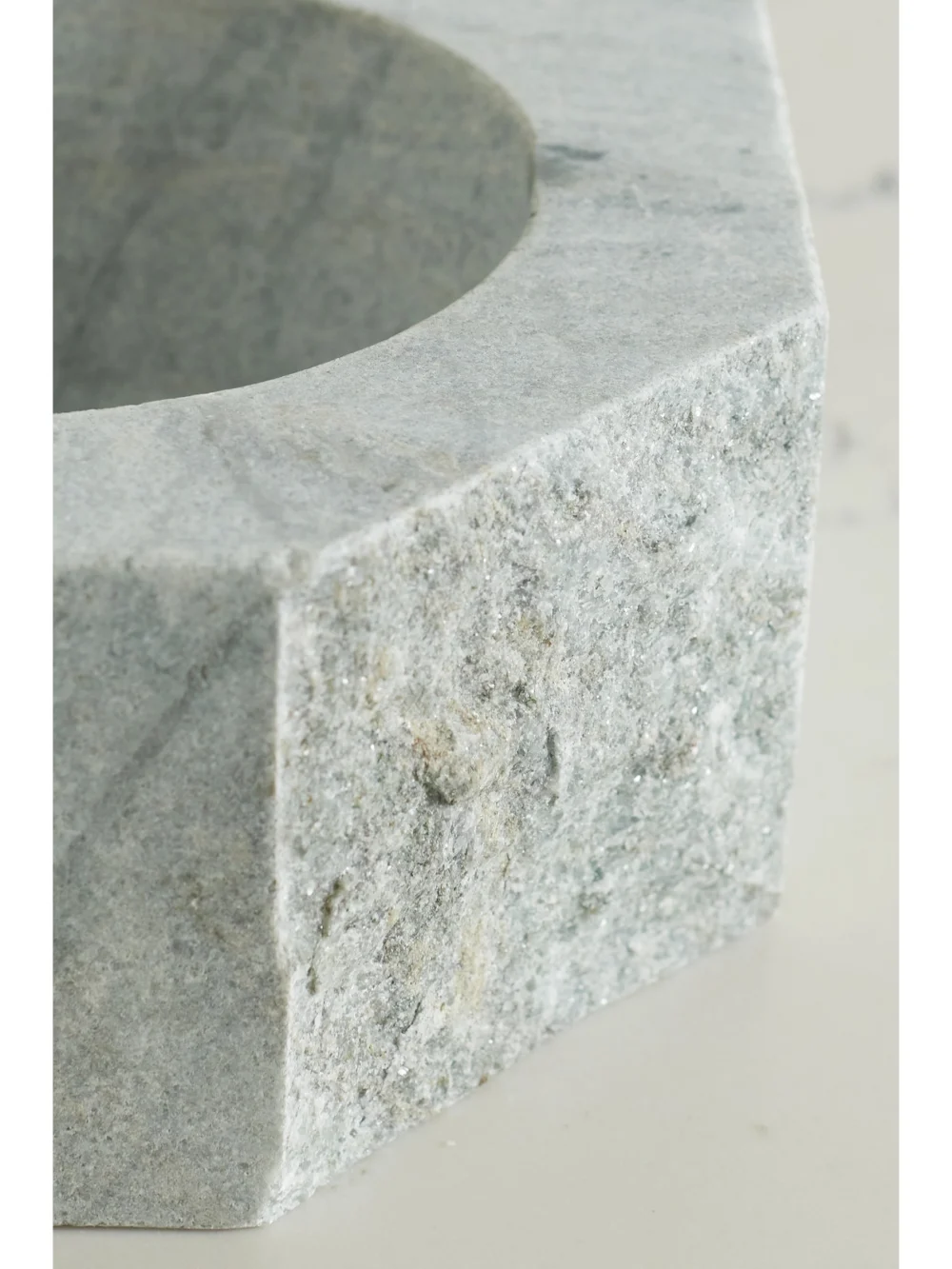 Close-up detail of the Louise Roe Gallery Object Stone Candle Holder