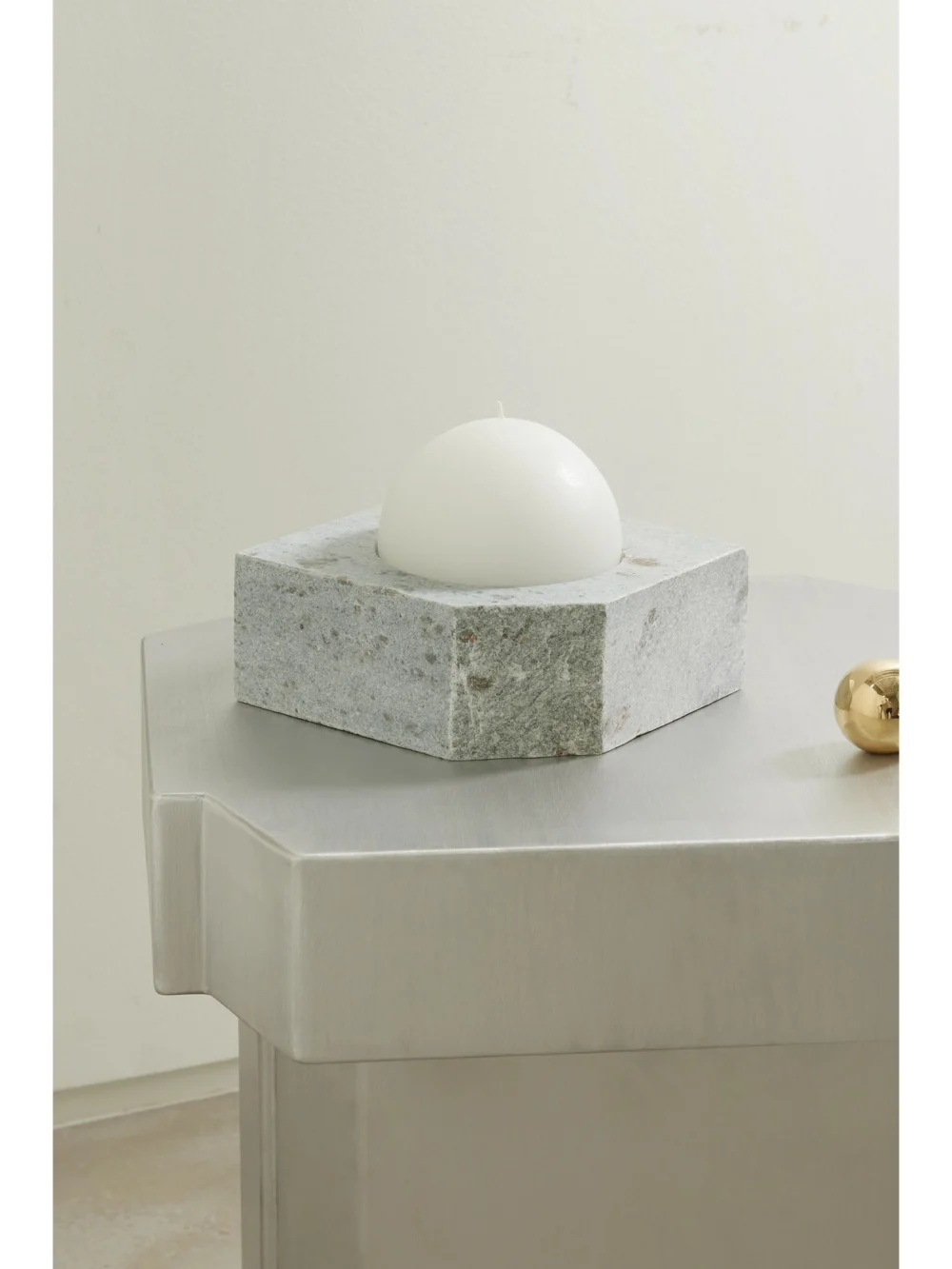 Louise Roe Gallery Object Stone Candle Holder, styled view