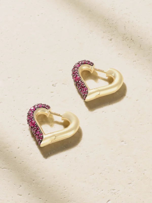 Lucy Delius Baby Chubby Love 14-karat Gold Ruby Earrings