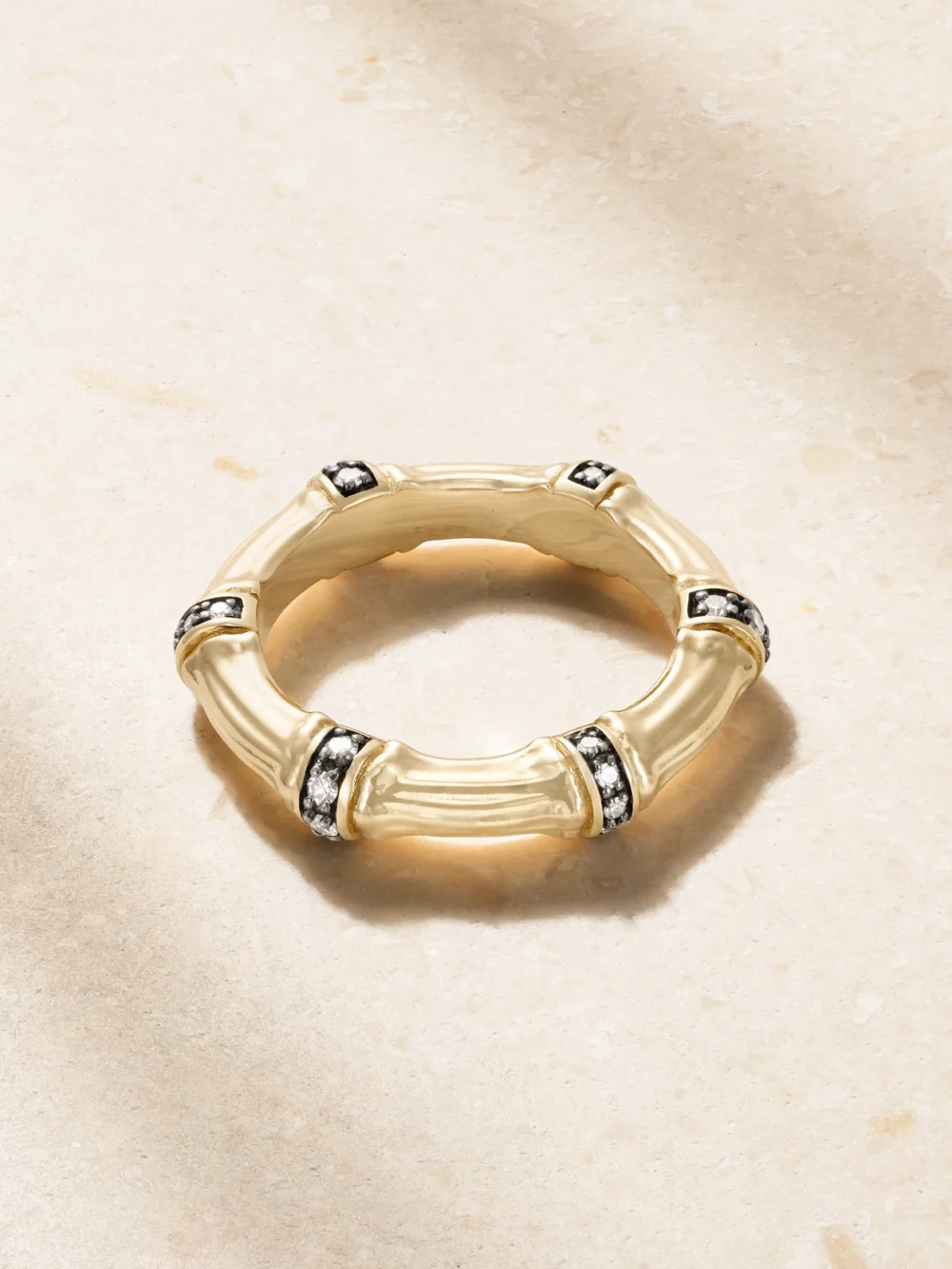 Lucy Delius Sciura 14-karat Gold Rhodium-plated Diamond Ring in 7