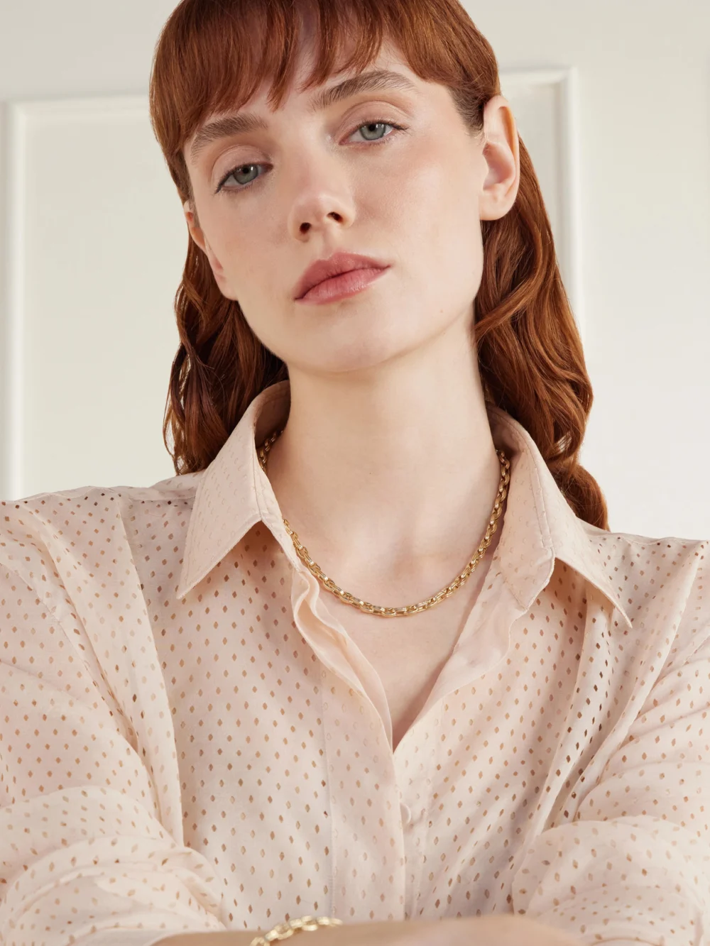 Lucy Delius Siren 14-karat Gold Diamond Necklace, styled view