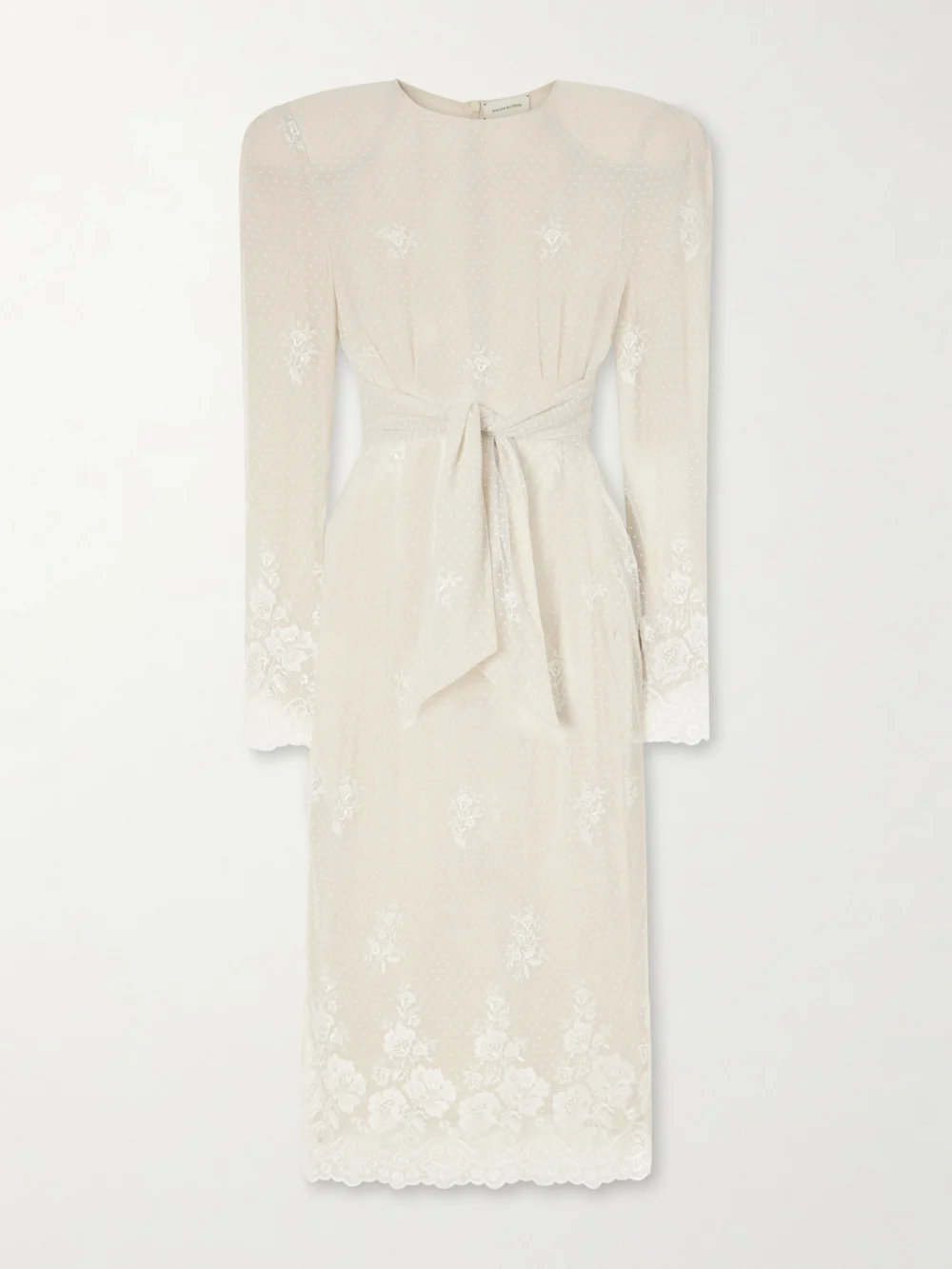 Magda Butrym Lace-trimmed Crepe Midi Dress in cream