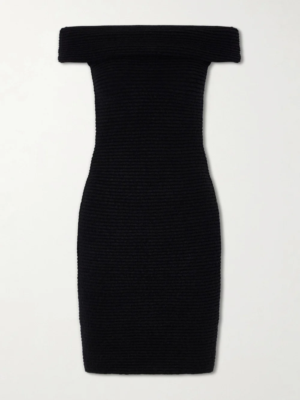 Magda Butrym Off-the-shoulder Knitted Midi Dress in black