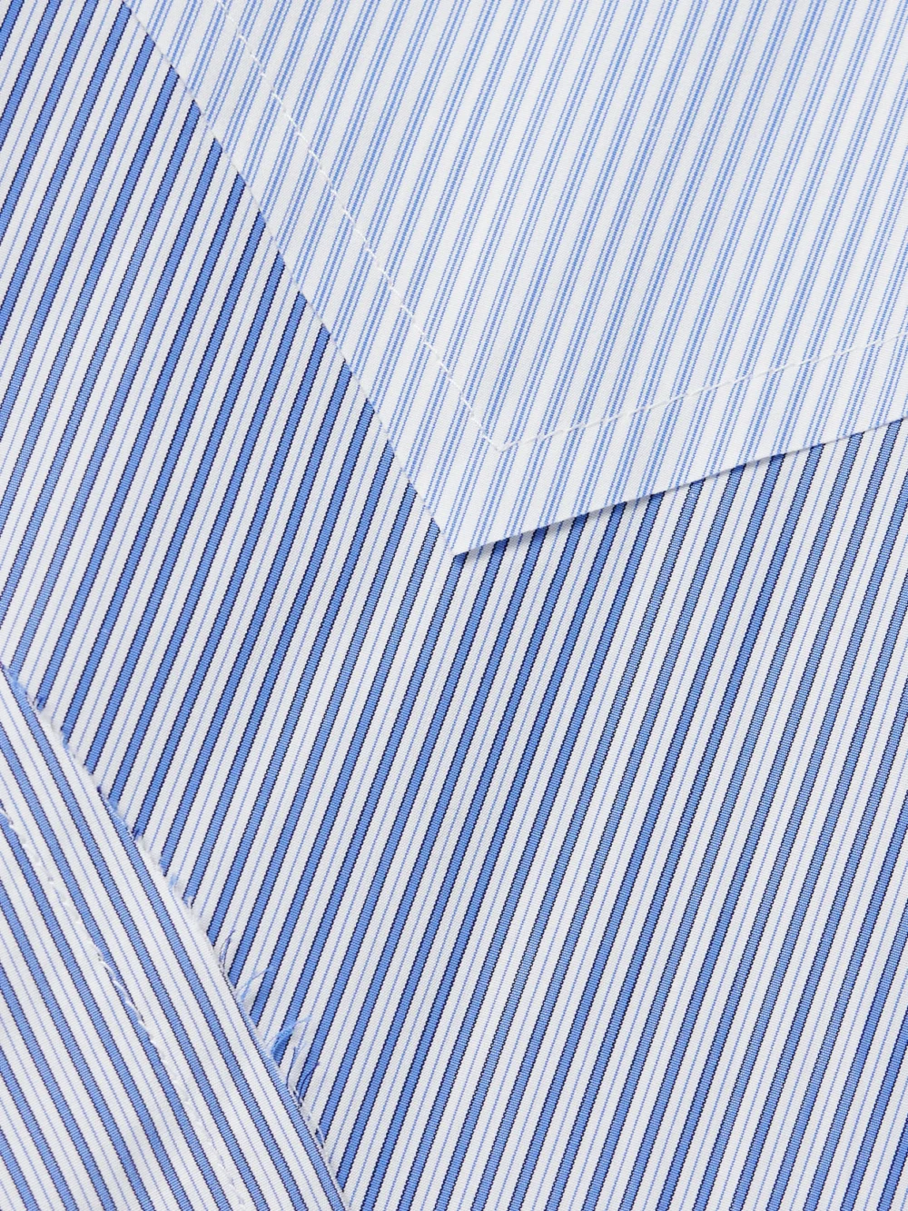 Close-up detail of the Maison Margiela Paneled Striped Cotton-poplin Shirt