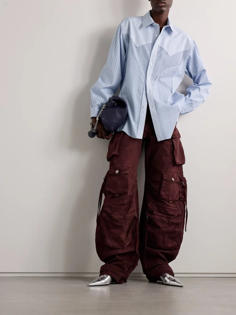 Maison Margiela Paneled Striped Cotton-poplin Shirt