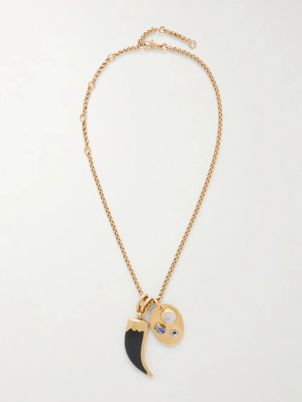 Maison Mayle Arpelle Horn of Plenty Gold-plated, Crystal and Enamel Necklace in multi