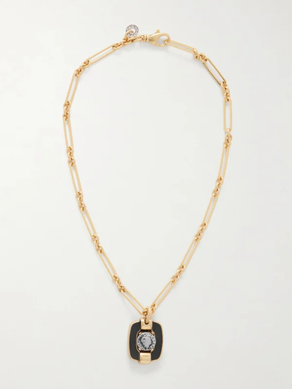 Maison Mayle Figura M Gold-plated Enamel Necklace
