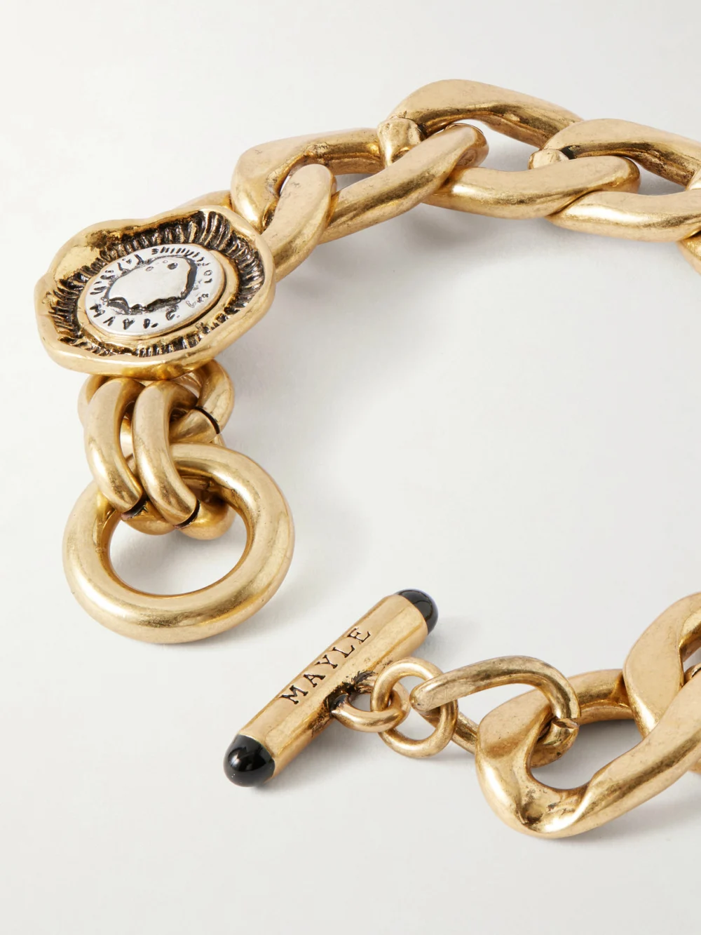 Close-up detail of the Maison Mayle Flora Gold-plated Sterling Silver Bracelet