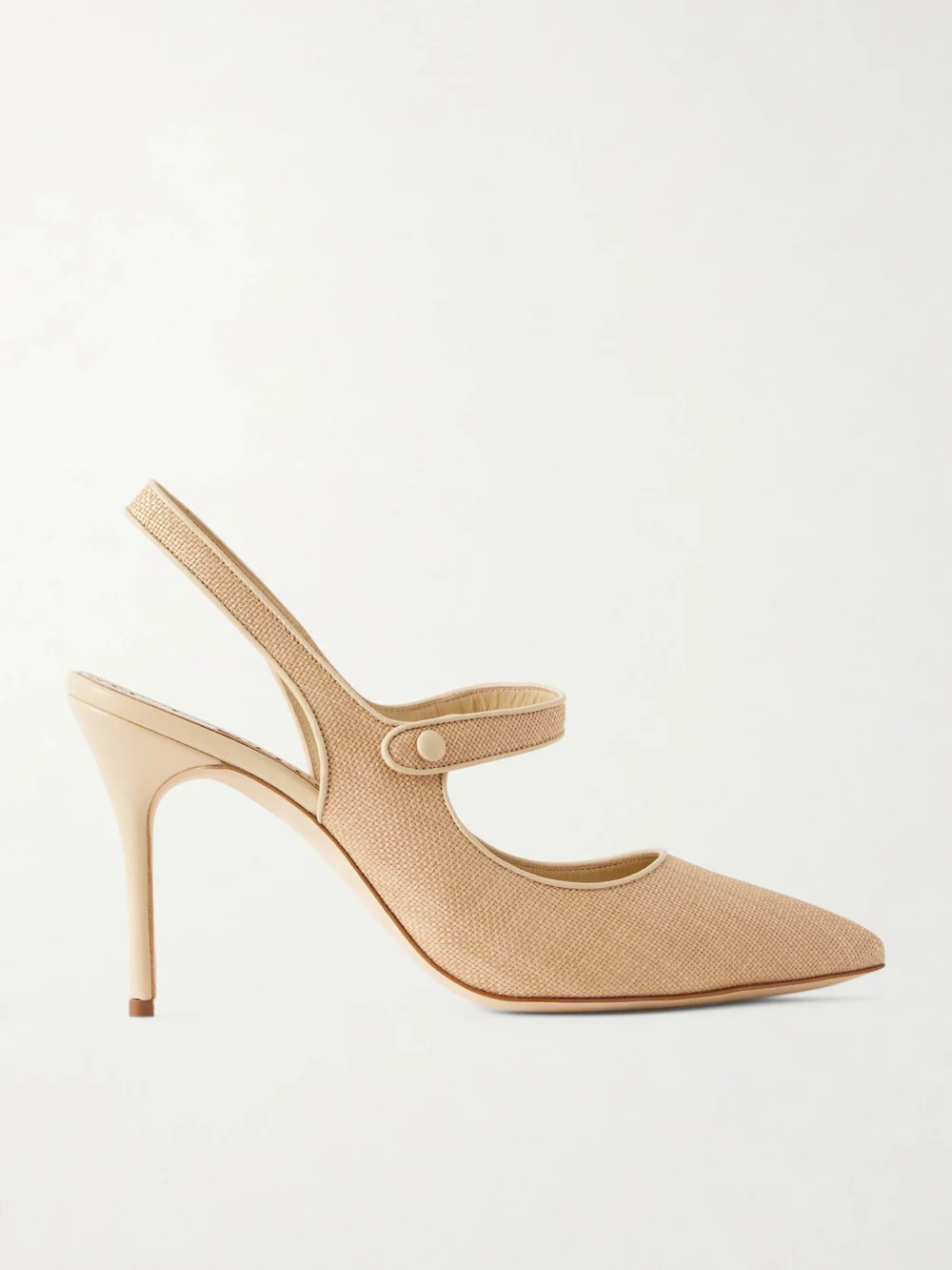 Manolo Blahnik Campari 90 Suede Slingback Pumps in neutral