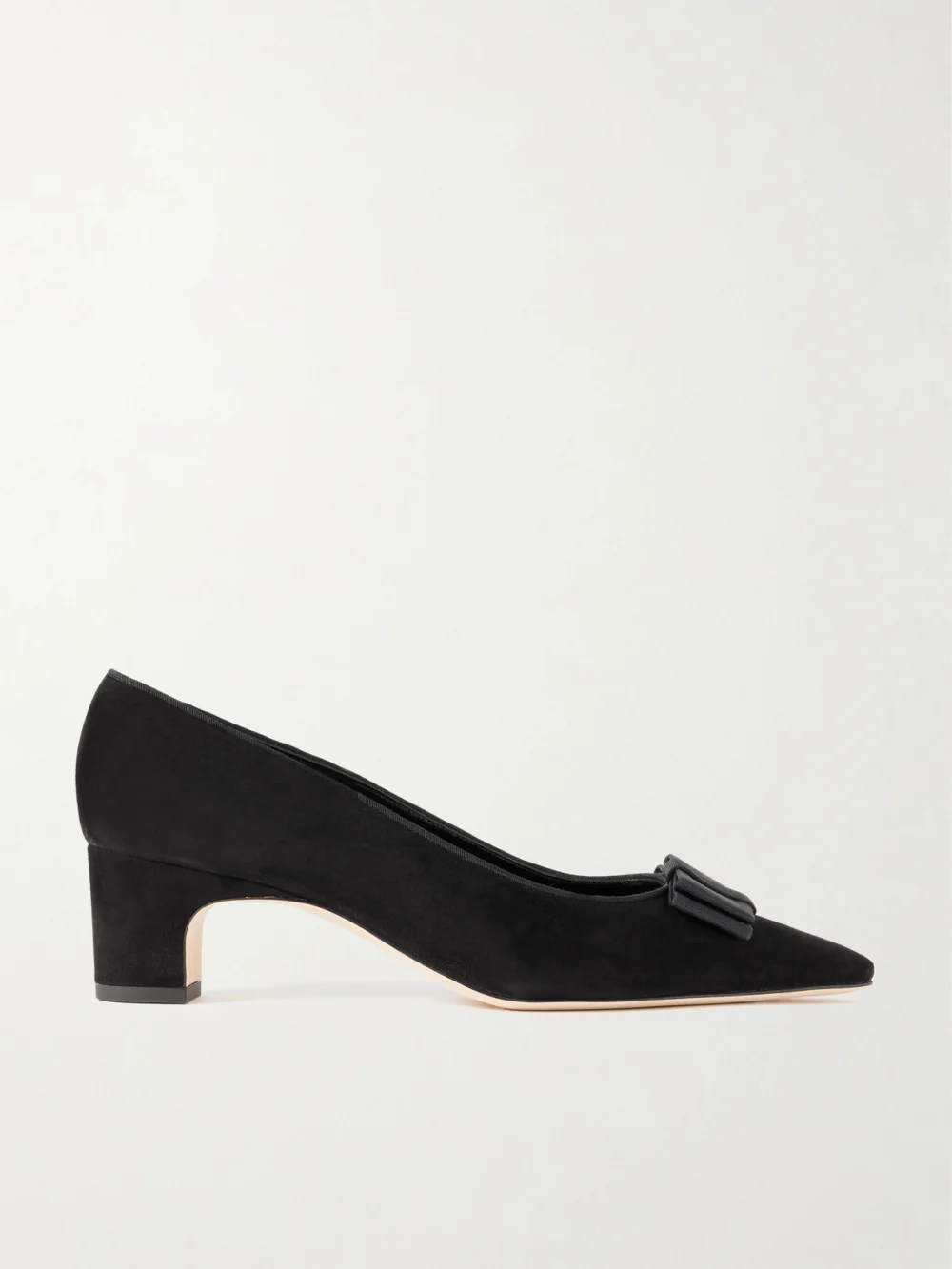 Manolo Blahnik Reador 50 Bow-detailed Suede Pumps in black