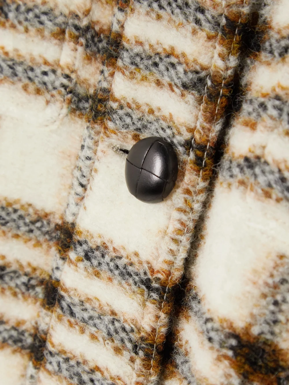 Close-up detail of the Marant Étoile Fontizi Checked Wool-blend Coat