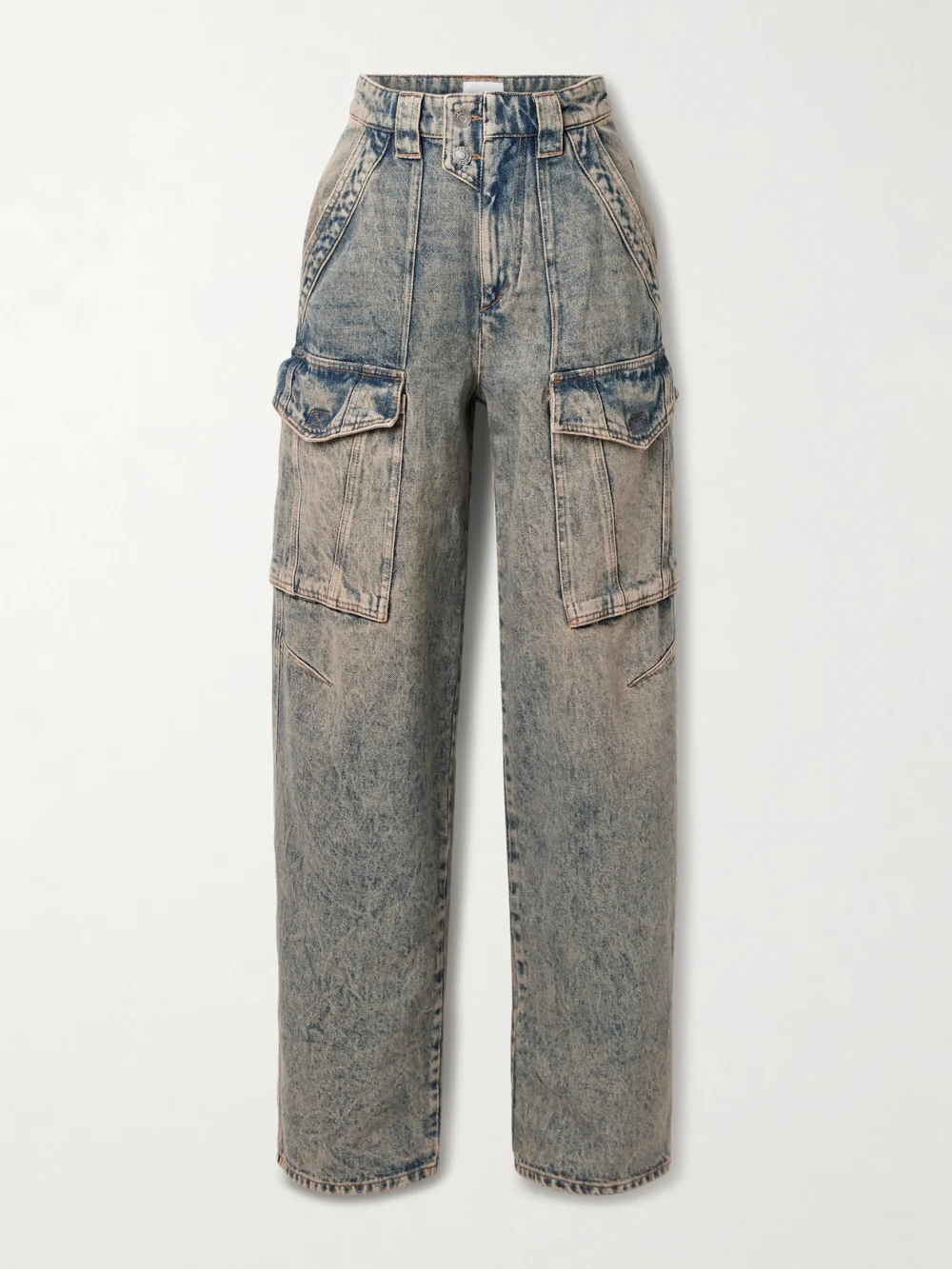 Marant Étoile Heilani High-rise Straight-leg Cargo Jeans in light denim