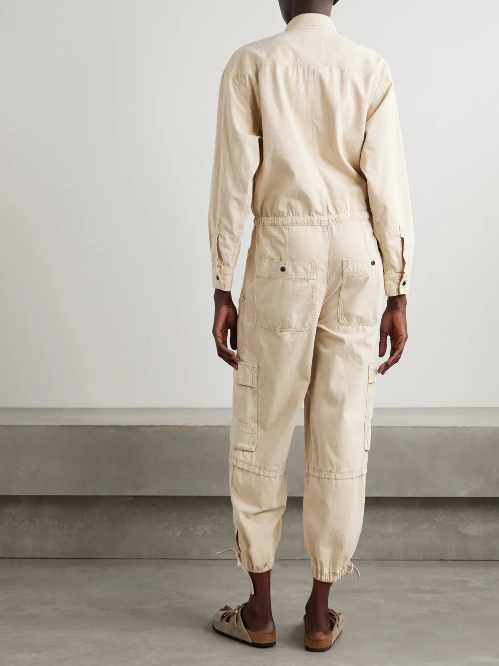 Back view of the Marant Étoile Idany Denim Jumpsuit