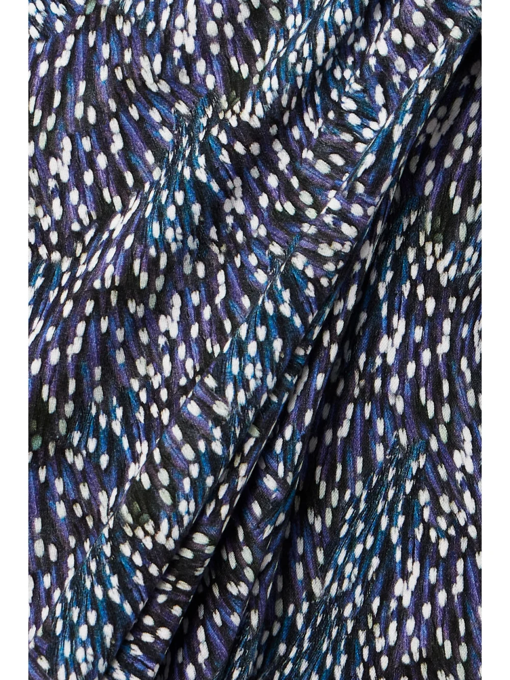 Close-up detail of the Marant Étoile Jeldia Draped Printed Stretch-jersey Midi Skirt