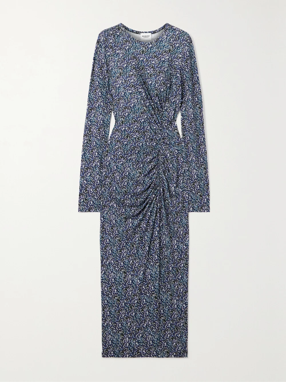 Marant Étoile Jelina Gathered Printed Stretch-jersey Midi Dress in blue