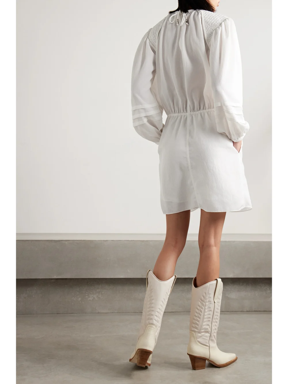 Back view of the Marant Étoile Ladjo Crepe De Chine Mini Dress