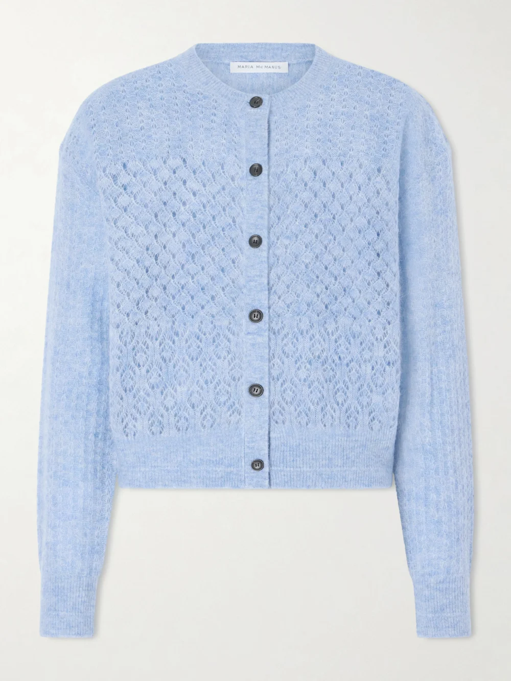 Maria McManus Pointelle-knit Cardigan in light blue