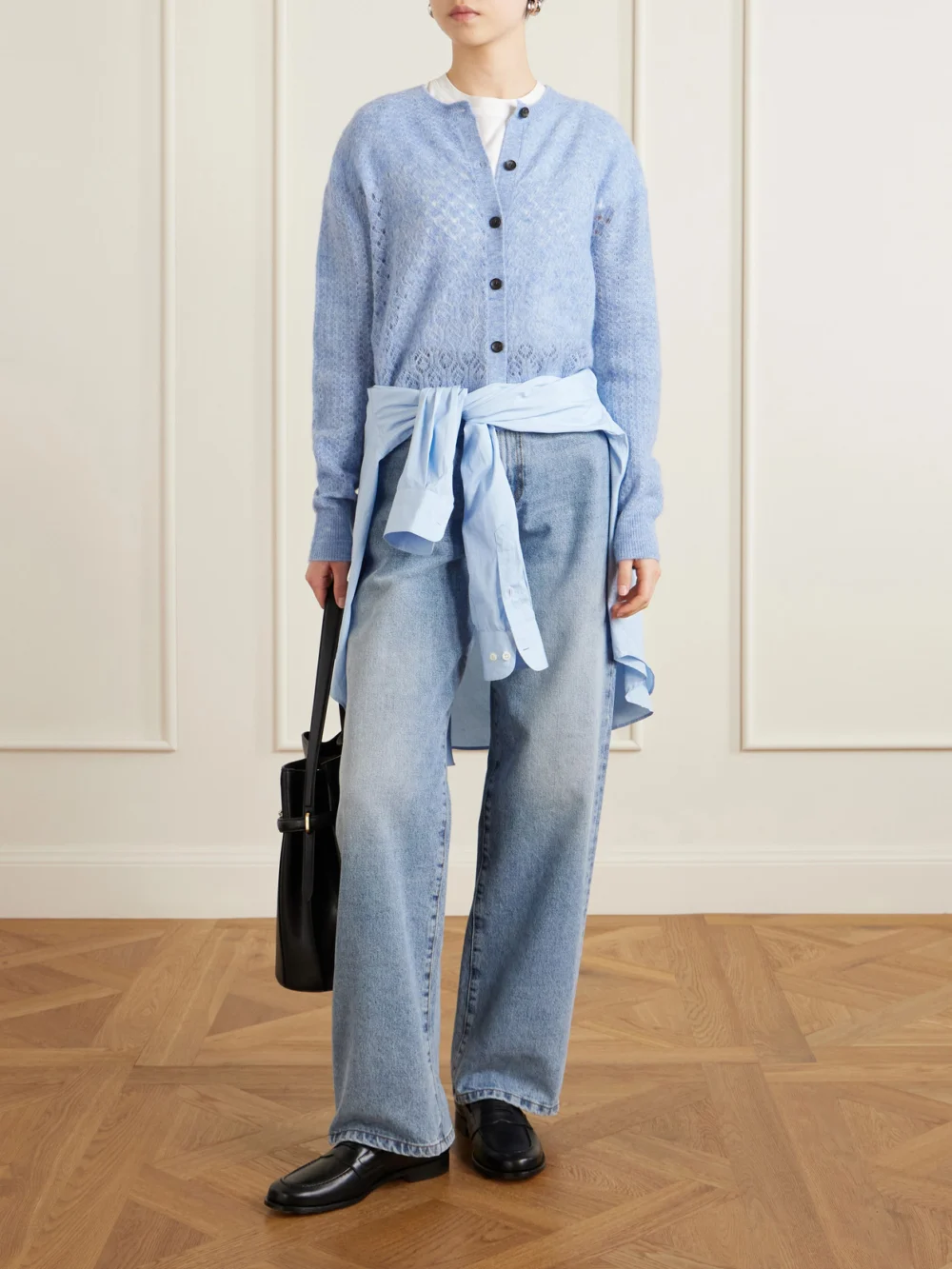 Maria McManus Pointelle-knit Cardigan, worn by a model