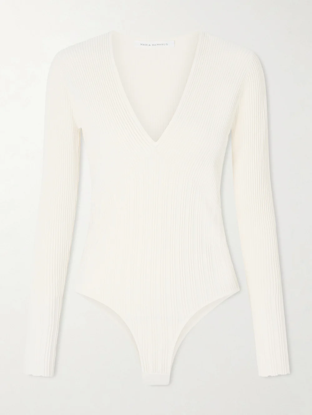 Maria McManus Recycled Ribbed-knit Bodysuit in ivory