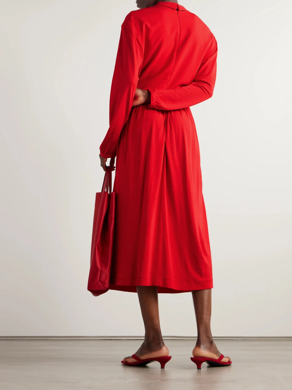 Back view of the Marie Adam-Leenaerdt Crepe Midi Dress