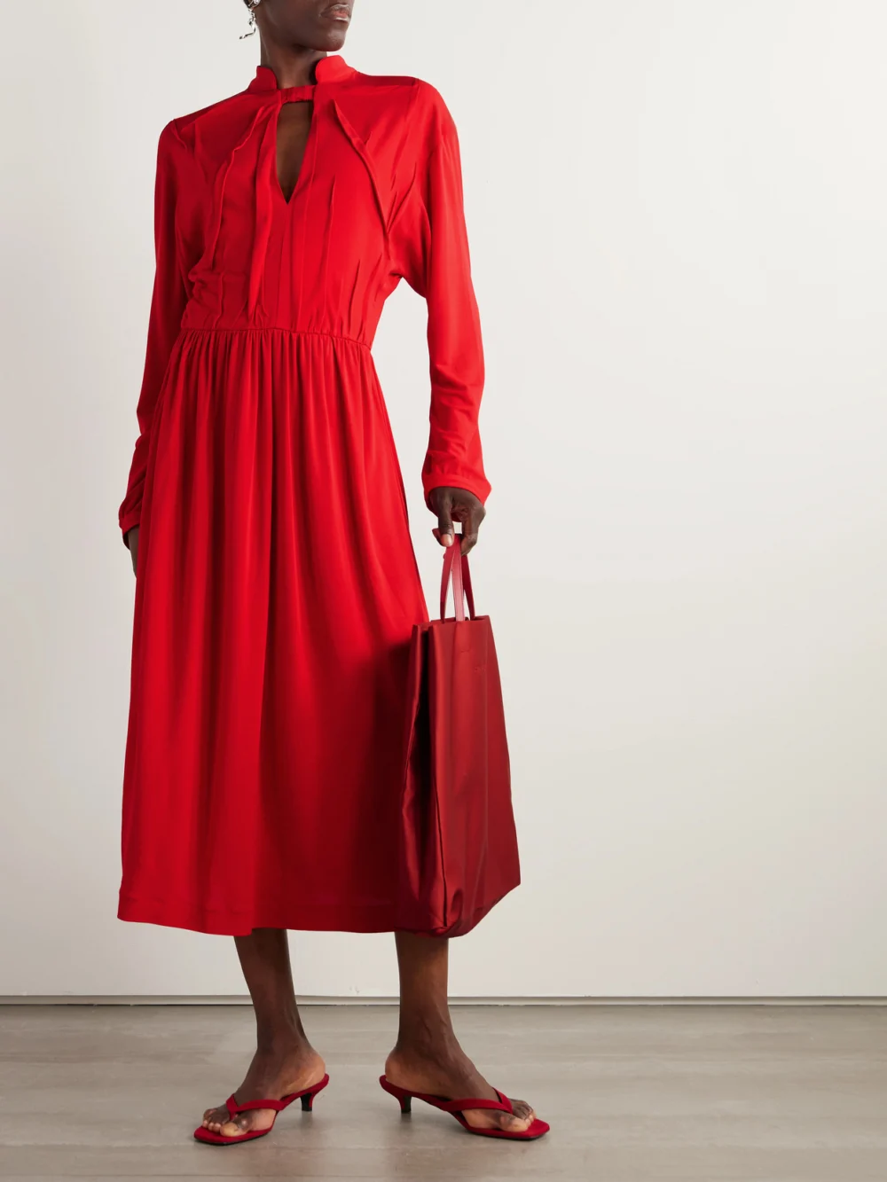 Marie Adam-Leenaerdt Crepe Midi Dress, worn by a model