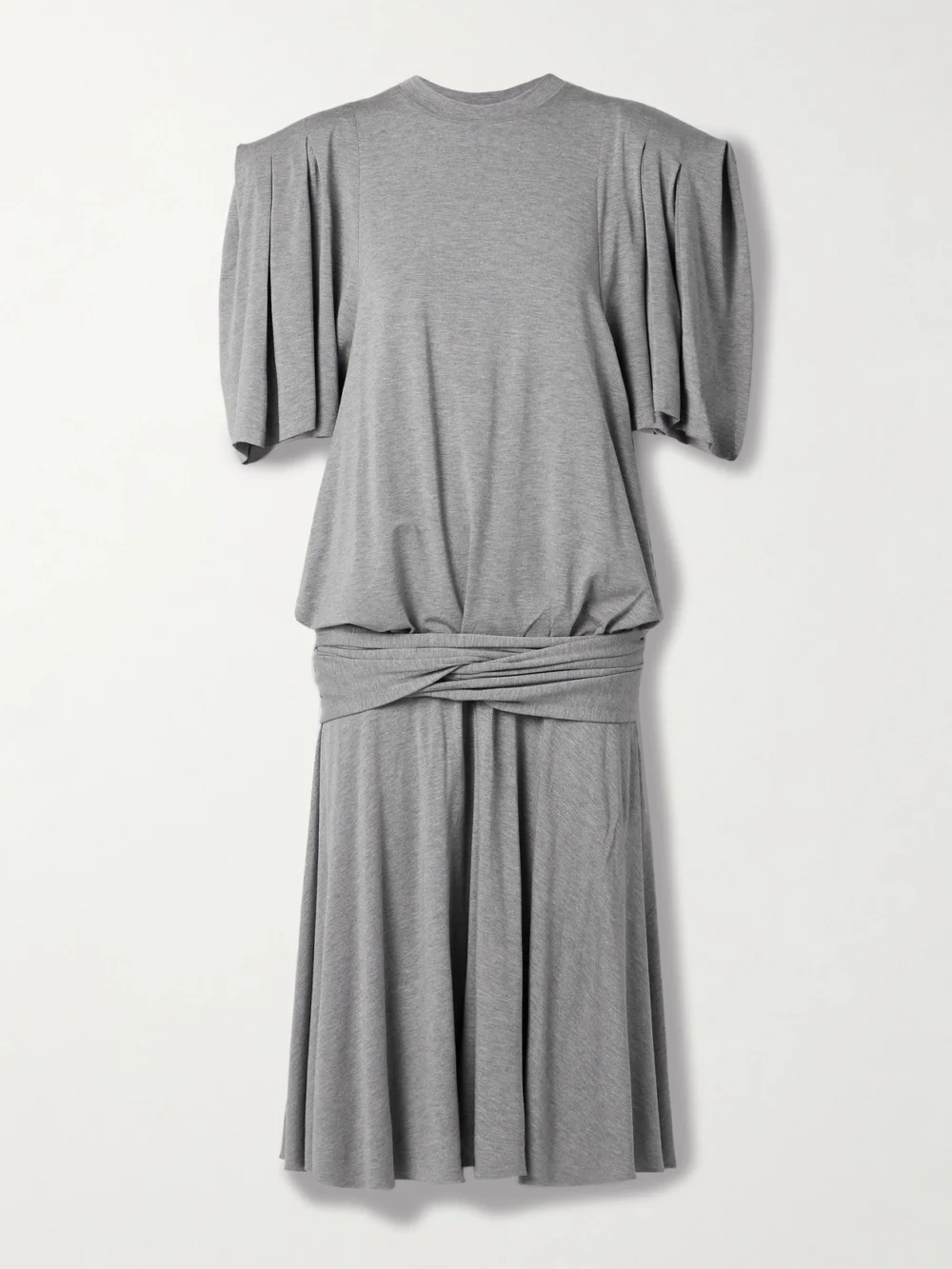Marie Adam-Leenaerdt Gathered Cotton-jersey Midi Dress in gray