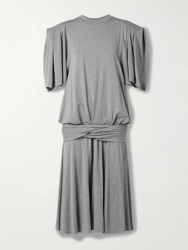 Marie Adam-Leenaerdt Gathered Cotton-jersey Midi Dress