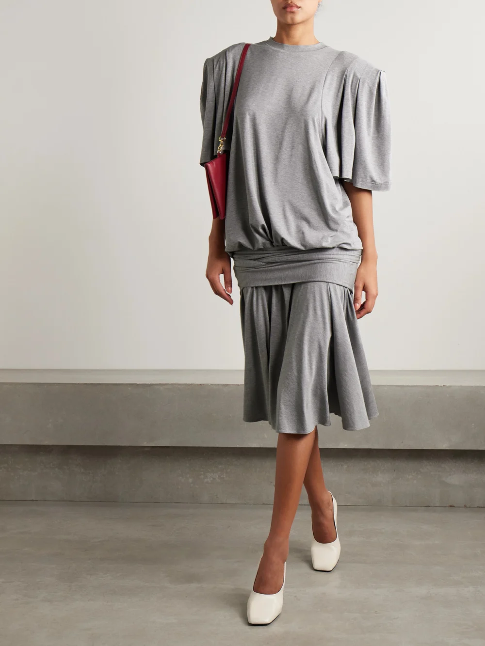Marie Adam-Leenaerdt Gathered Cotton-jersey Midi Dress, worn by a model