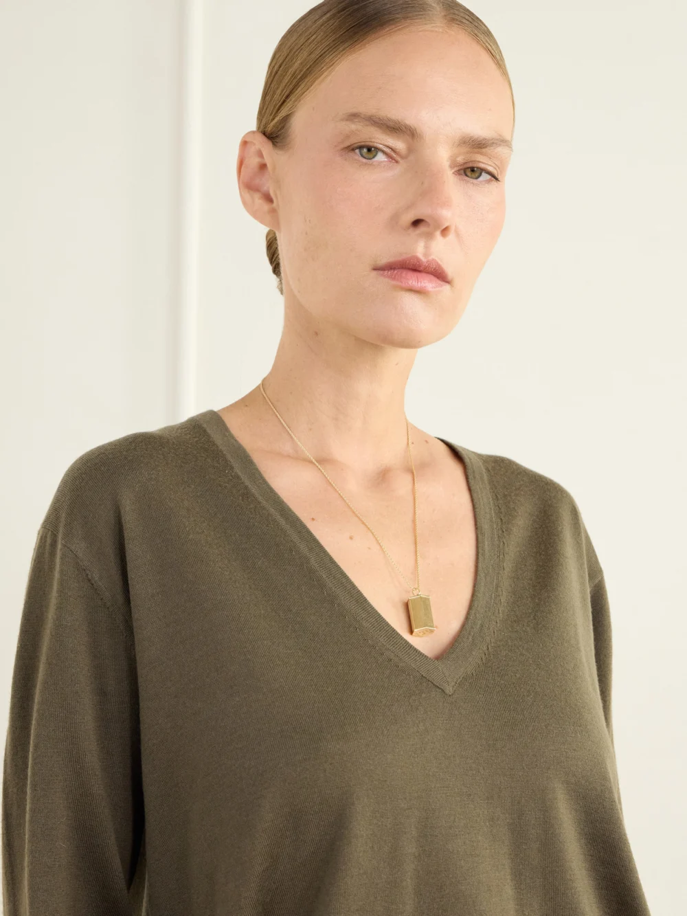 Marie Lichtenberg Jumbo Weight + Spiga Chain 18-karat Gold Necklace, styled view