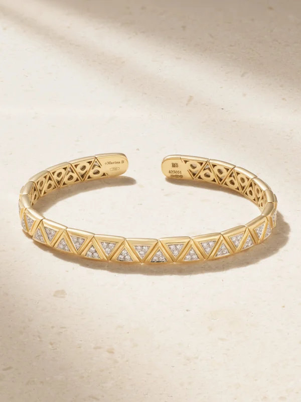 Marina B Triangoli 18-karat Gold Diamond Bangle