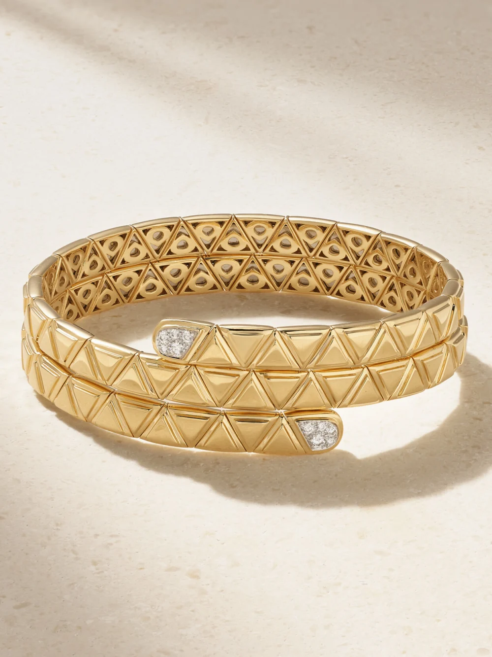 Marina B Triangolini Triple 18-karat Gold Diamond Bangle in m