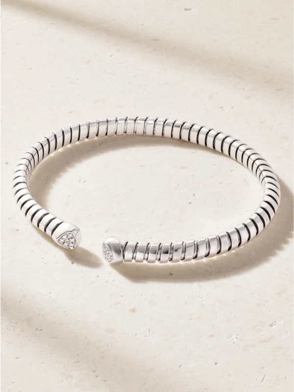 Marina B Trisolina 18-karat White Gold Diamonds Bangle