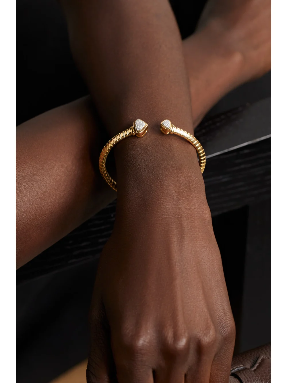 Marina B Trisolina Small 18-karat Gold Diamond Bracelet, styled view